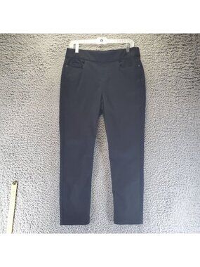 Liz Claiborne Pants Womens 8 Petite Black Amber Stretch Cotton Blend Minimalist